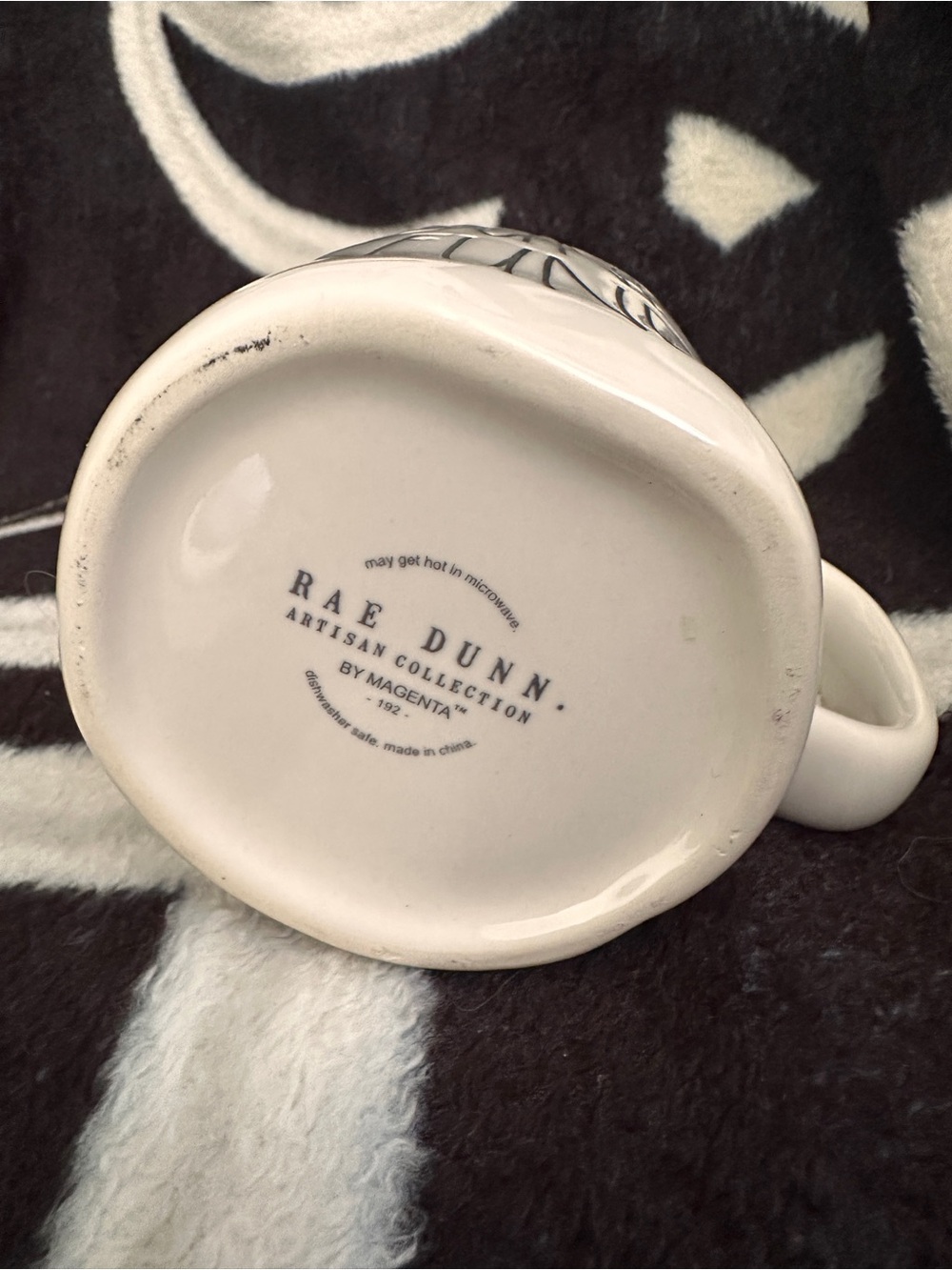 Rae Dunn White Ceramic Mug with Black 'DUNN FUND' Lettering - Picture 2 of 4